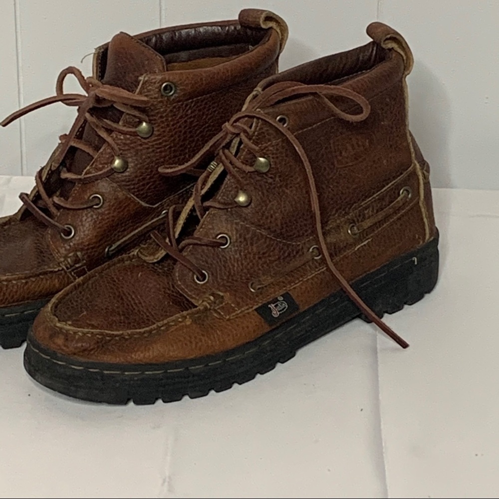 JUSTIN “Chip” Rustic Cowhide Chukka Lace Up Boots - Picture 3 of 8
